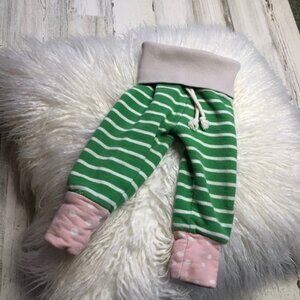 Purl Lamb Pants 6-12M six to twelve months pink green striped baby